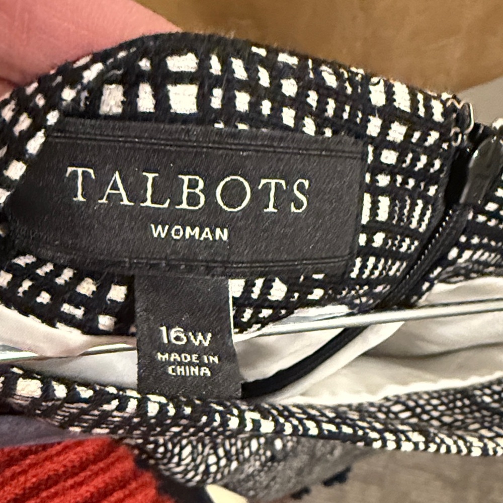 Talbots Black and Cream A-Line Skirt - Picture 3 of 4